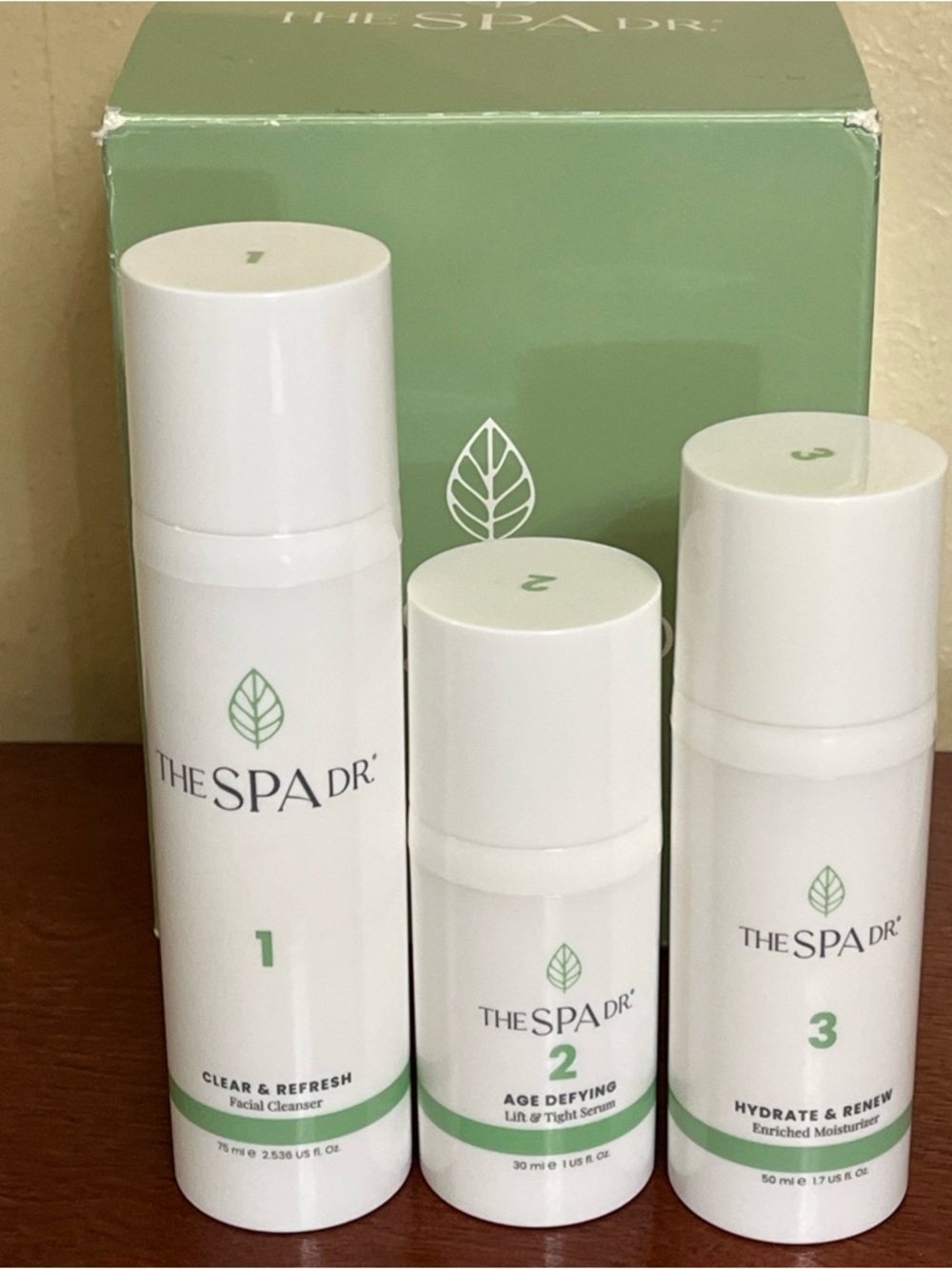 The spa Dr 3 step age defying skincare system steps 1 2 3